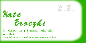 mate broczki business card